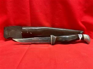 Cutco Fishing Knife 1763 Serrated And Scaling Back w/ Sheath Very